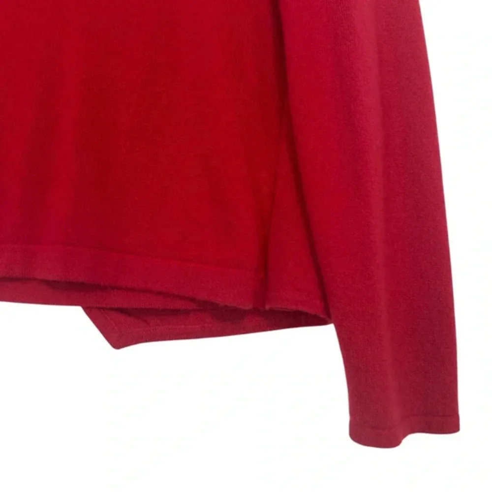 Jones‎ New York Womens M 100% Cashmere Open Front Cardigan Red Workwear Soft